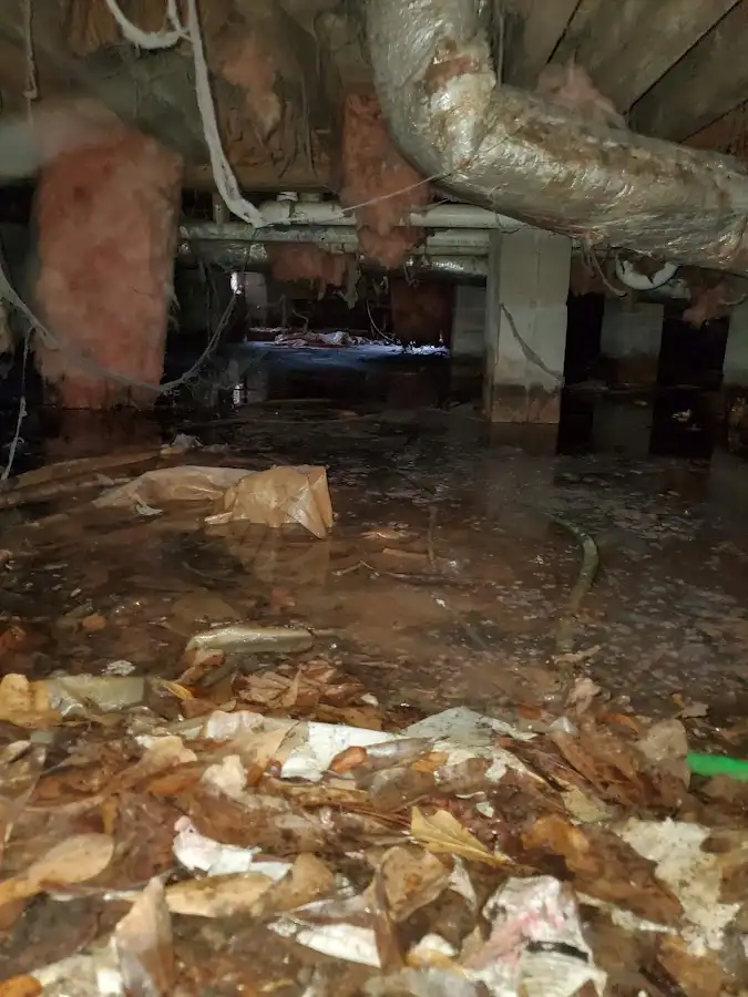 Crawl space flood assessment for Commercial Water Damage Restoration in Lake of the Pines